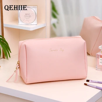Women Cosmetic Bag For Makeup Pouch Female Portable Beauty Toiletry Travel Organizer Case Ladies Big Gold Silver Makeup Bag 2019 1