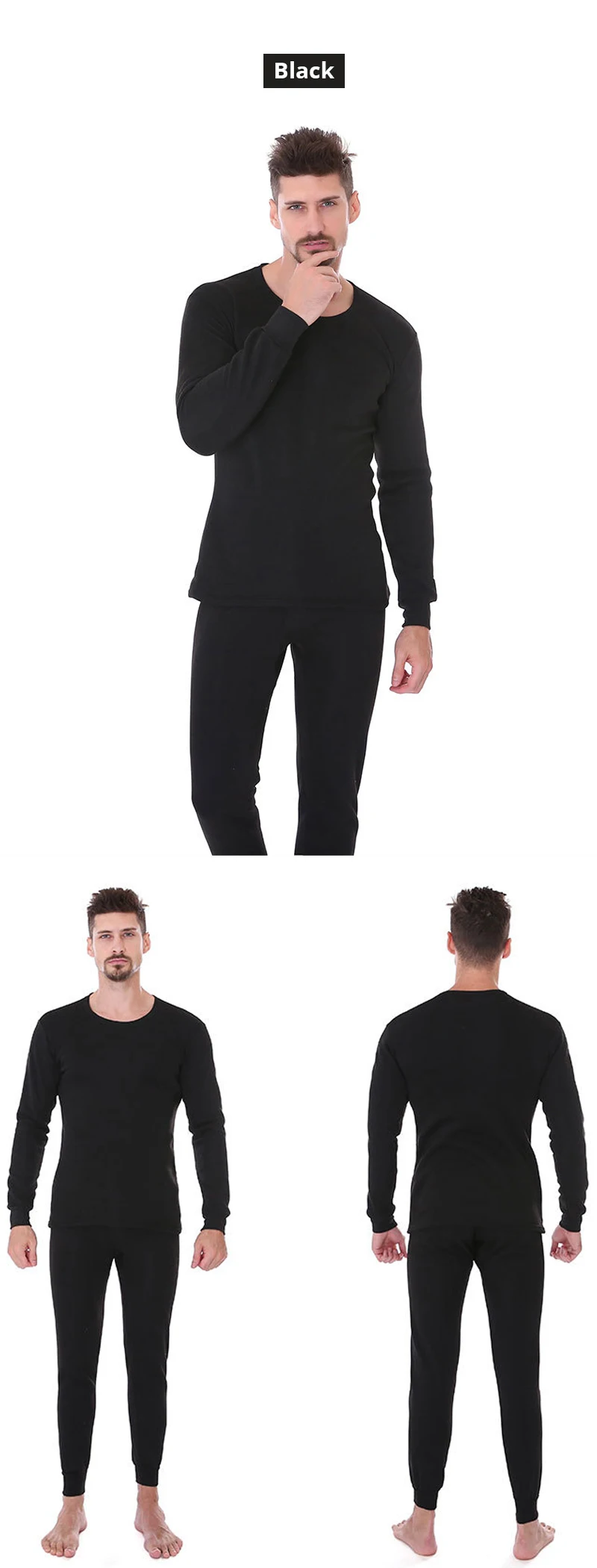 CXZD men's Top+ Pant thermal underwear long johns set keep warm Thermal Underwear Sets Winter Clothes Thick Thermal Clothing