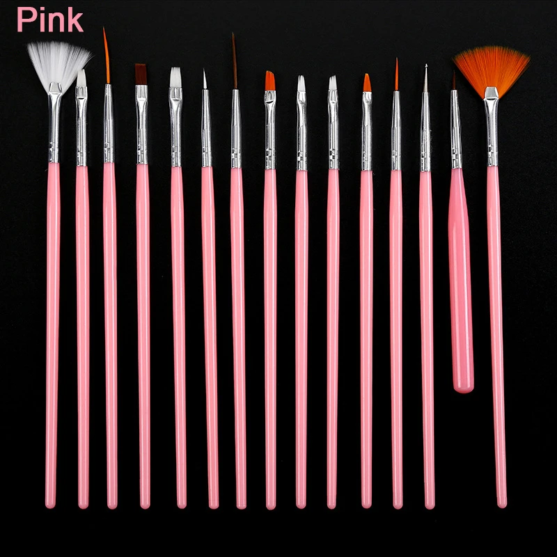 New Nail Brush Manicure Gel Brush for Nail Art 15Pcs Set Ombre Brush for Gradient for 4