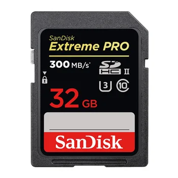 

SanDisk Extreme Pro SD Card 2000X UHS-II SDHC SDXC 300MB/s 64GB Memory Card U3 32GB Flash Card for 4K Video Full HD Camera