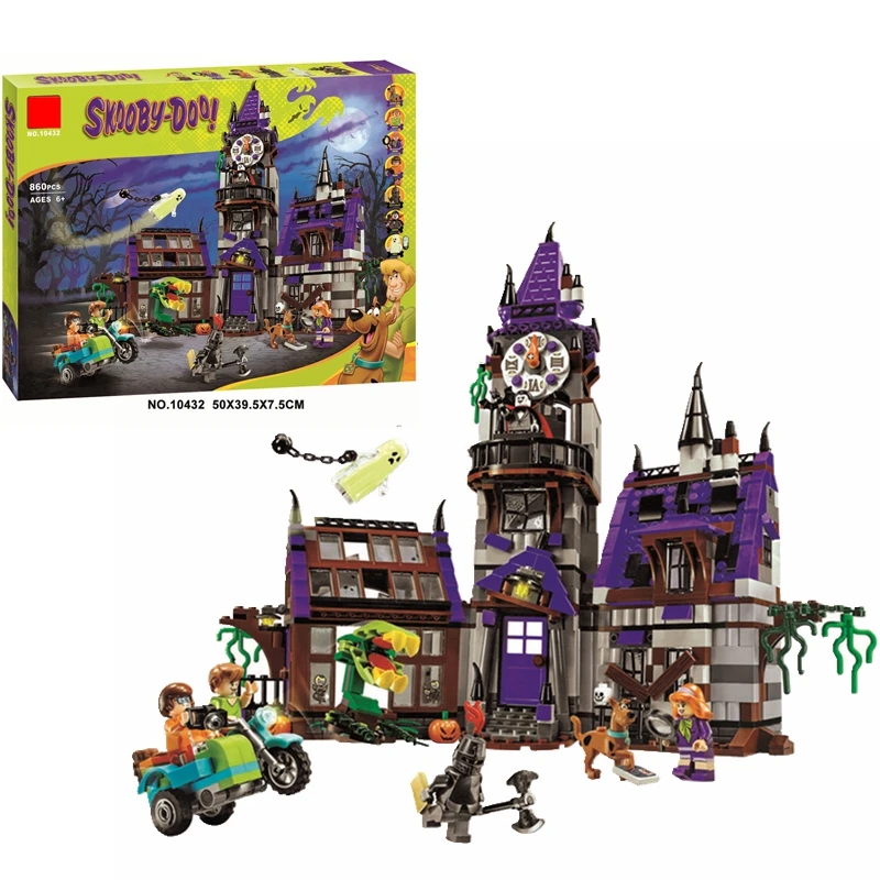860 шт. строительные блоки 10432 Scooby Doo Mystery House обучающие игрушки для детей сборки