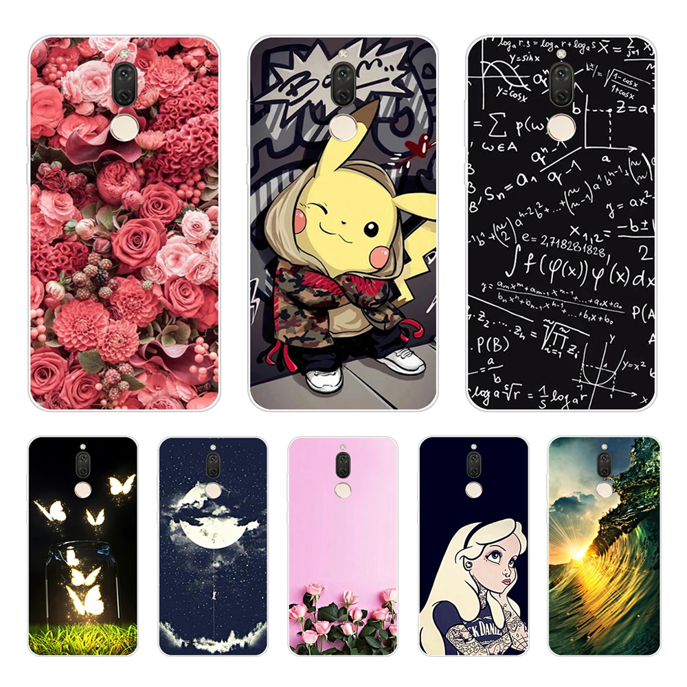 

For Huawei Mate 10 Lite Case Mate 10Lite Painting Weave Grid Silicone Cover for Huawei Nova 2i Case Nova2i Cute Soft TPU Coque