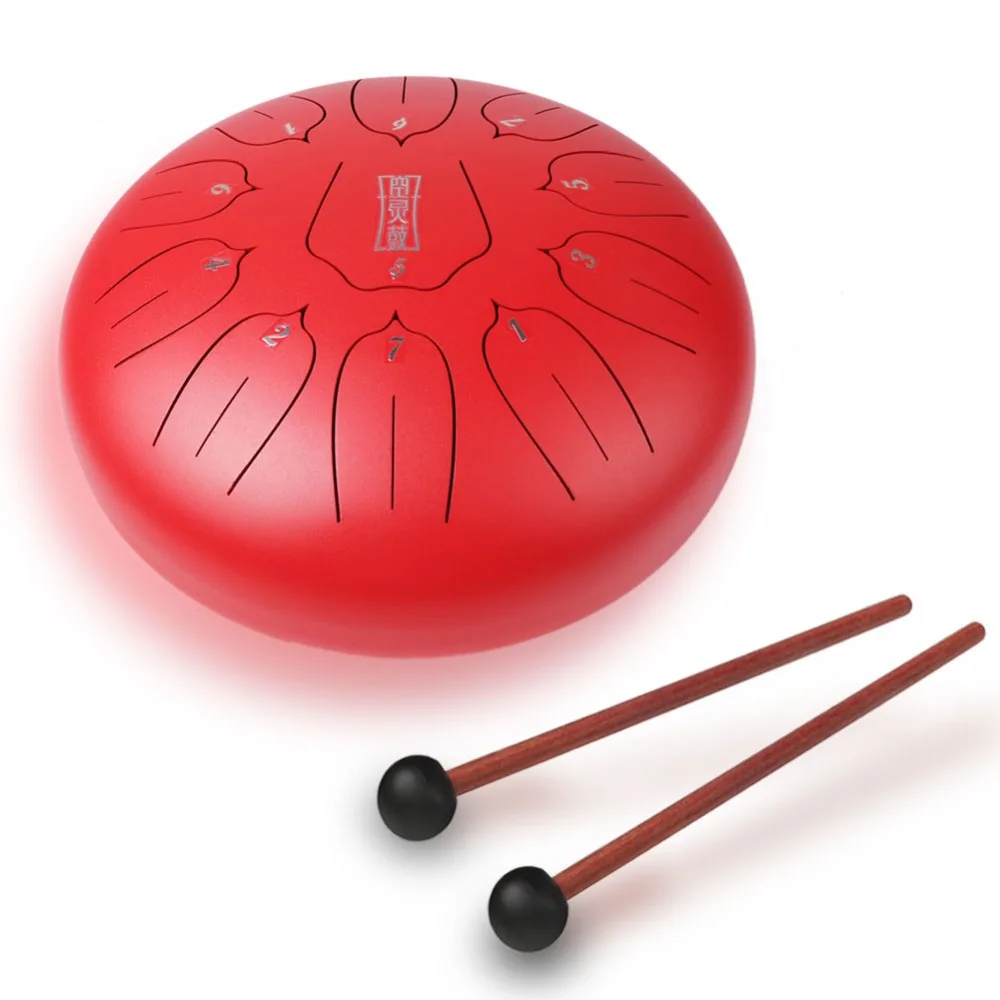 12 дюймов Сталь язык барабан Handpan ручной Барабаны крупных 11 Примечания Tankdrum с сумкой в комплекте