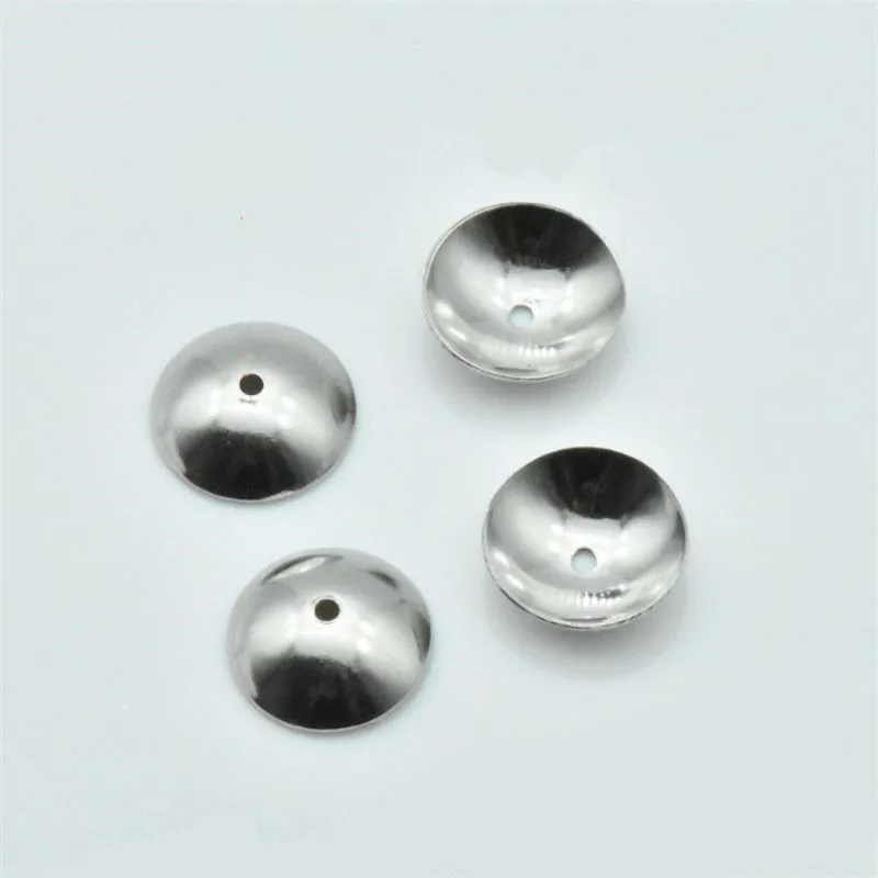 4 5 6 8 10 mm runde glatte Edelstahl-Perlenkappen für die Schmuckherstellung, 50 Stück/Lot – Detail 2