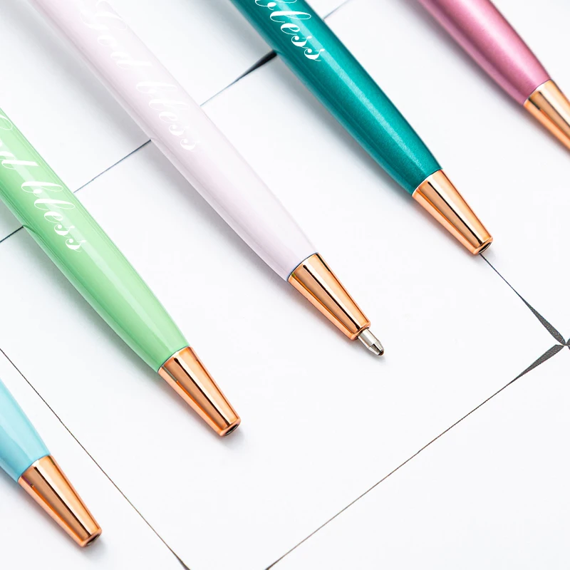 1 Stylo + 10 Recharges, Nouveau Stylo À Bille En Métal Multicolore, Joli Stylo  Neutre, Logo Personnalisable, Cadeau De Mariage, D'anniversaire, Papeterie  De Bureau - Stylos À Bille - AliExpress