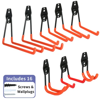 

1Set 8 Hooks Sets Orange Warehouse Hook And Screw Installation Heavy Duty For Organizing Power Tools Holder Hook