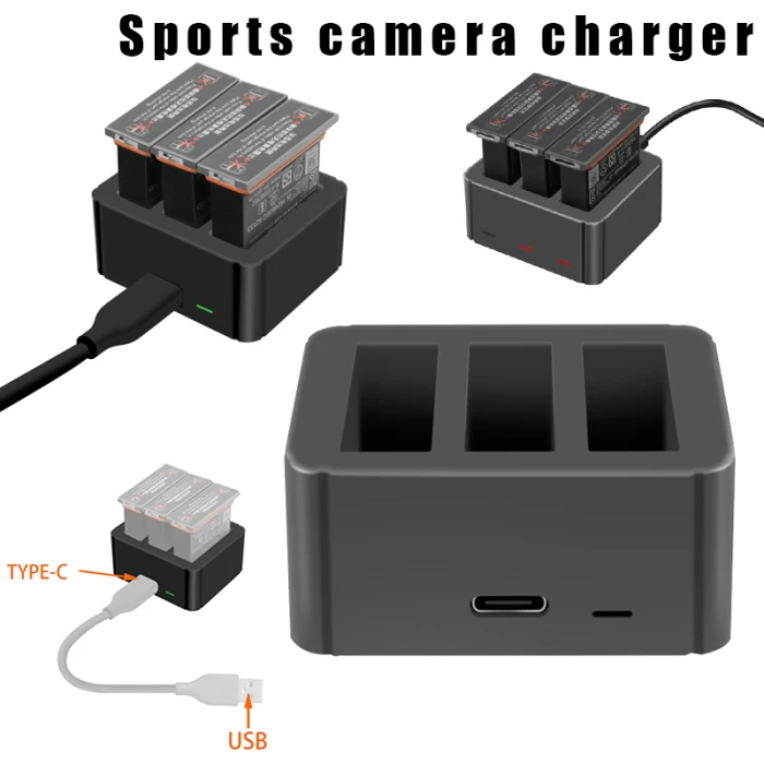 Зарядное устройство для зарядки 3 слота портативные аксессуары для OSMO Action camera battery JFlyer