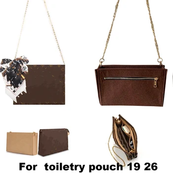 

For toiletry pouch 19 26 bag purse insert Organizer Makeup Handbag travel organizer Inner Purse Cosmetic bag base shaper - 2PCS