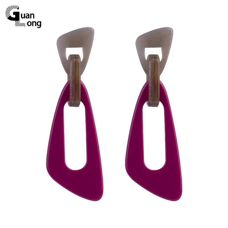 Big Long Irregular Geometric Drop Dangle Acrylic Earrings for Women Elegant Charm Colorful Resin Fashion Jewelry