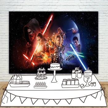 

New 2020 Photography Backdrop Star Wars Theme Children Birthday Party Backdrops For Photo Studio Cake Table Dupplies Photocall