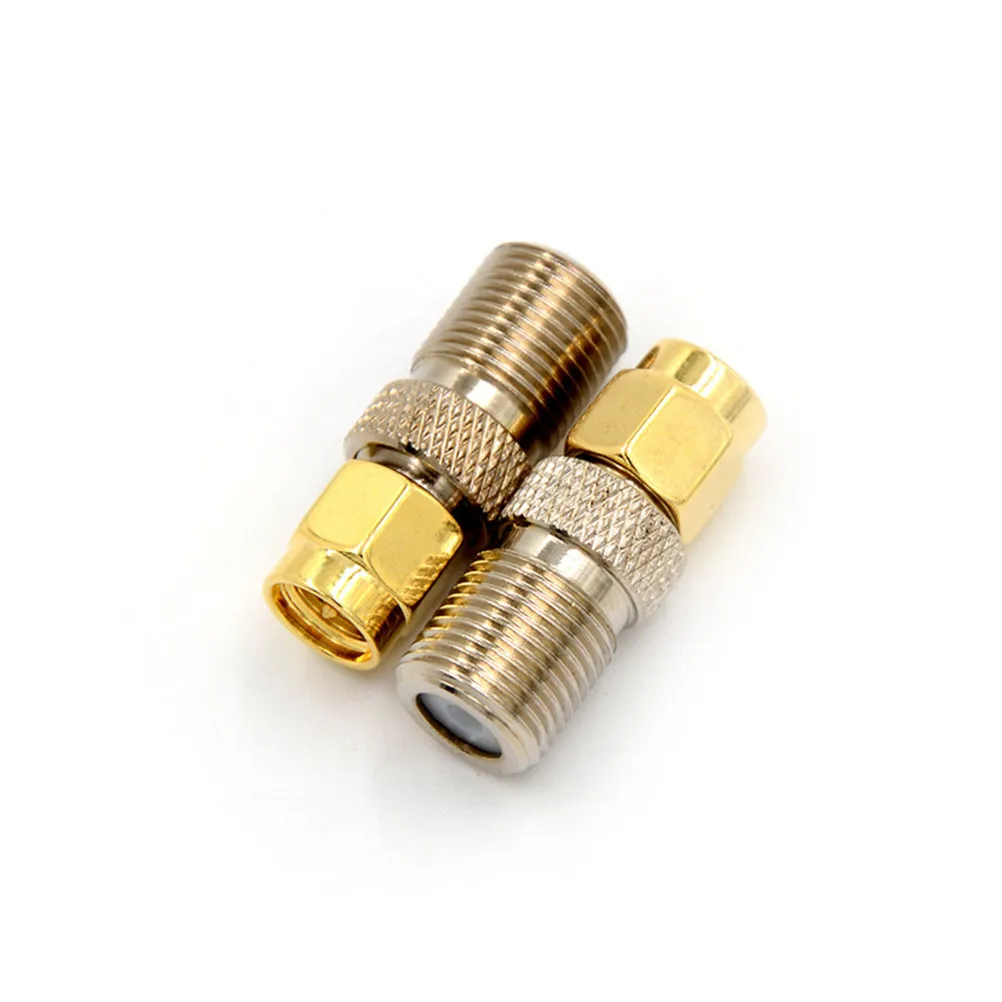 2pcs Or 4pcs F Type Female Jack To SMA Male Plug Straight RF Coaxial Adapter Connector Convertor Gold Tone | Обустройство дома