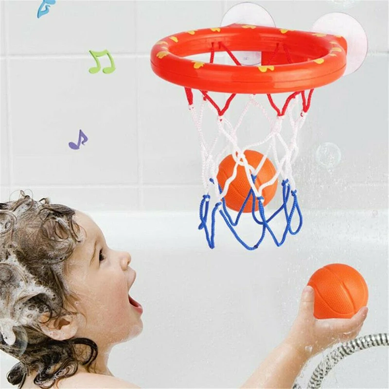 Летние детские смешные игрушки для ванны пластиковая Ванна Съемки игровой набор высокого качества мини баскетбольные мячи с обручем простая установка
