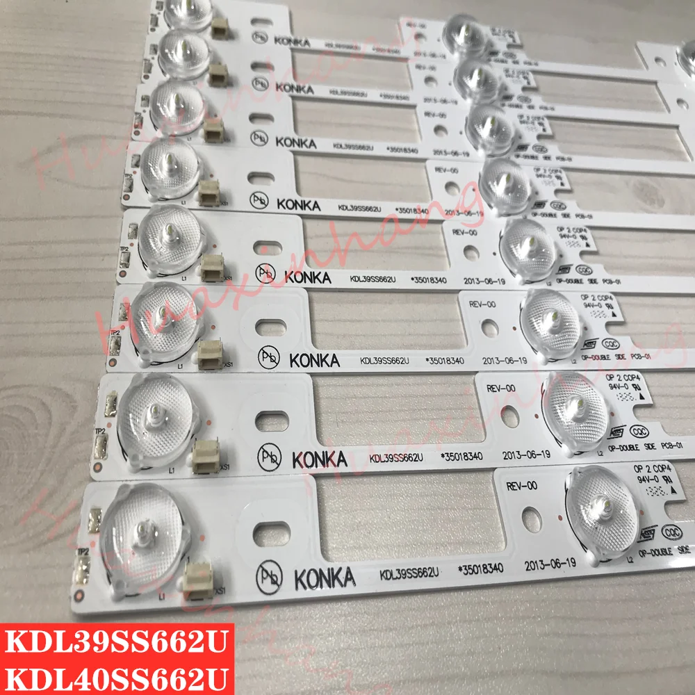 New 500Pieces LED backlight bar for KONKA KDL39SS662U 35018339 35018340 327mm 4 LEDs( 1 LED 6V