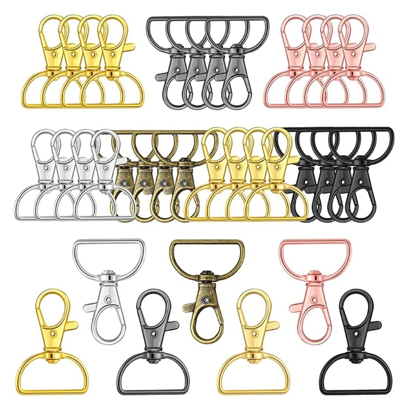35 Pieces Swivel Clasps Lobster D Rings Lanyard Snap Hooks Keyrings Pendant Spring Pet Buckle for Keychain DIY Craftings | Украшения и