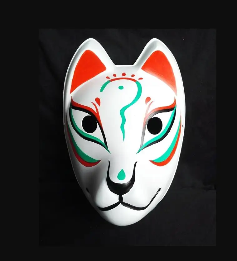 style1 Маска для лица, ручная роспись, японский костюм кицунэ маски лисы, костюмы мультипликационных персонажей вечерние реквизиты, маска для маскары - Цвет: style1