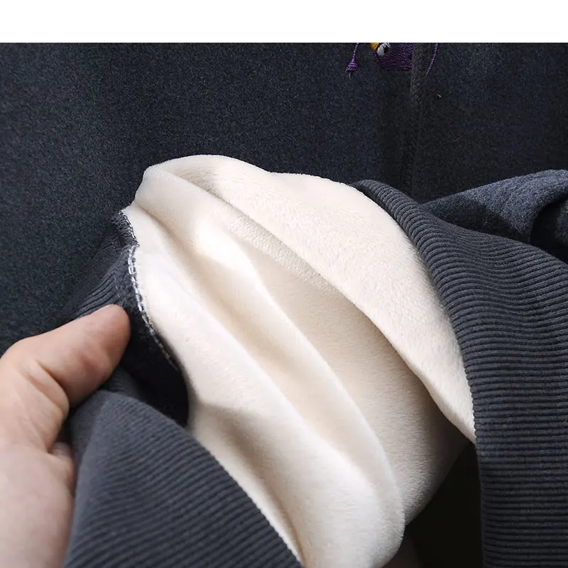 Зимняя флисовая толстовка с вышивкой, Женский пуловер с капюшоном в стиле пэчворк, Женская плотная толстовка, верхняя одежда
