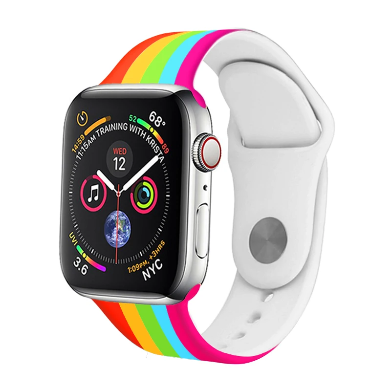 Ремешок для часов для Apple 38 мм 42 мм iWatch 5 ремешок 44 мм 40 мм Ремень спортивный силиконовый браслет часы аксессуары для Apple 5 4 3 2 1 - Цвет ремешка: 43