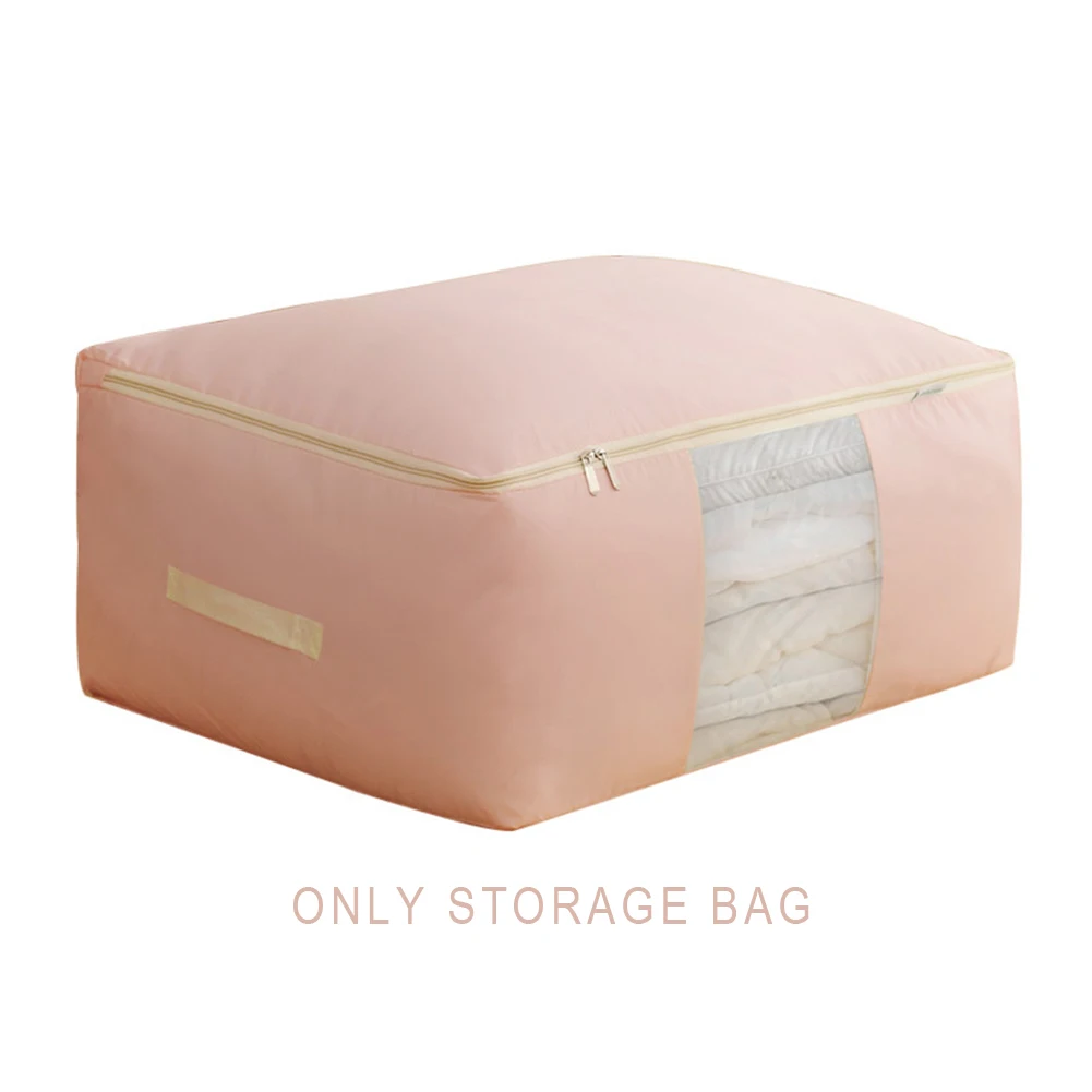 Dormitory Zipper Closure Moisture Proof Closet Organizer Waterproof Clothes Blanket Pillow Quilt Storage Bag Wardrobe Bedroom