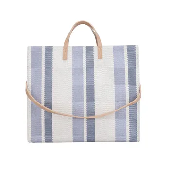 

Striped Women Shopping Tote Bags 2020 New Arrival Korean Style Stylish Canvas Handbags Large Capacity Shoulder Bag