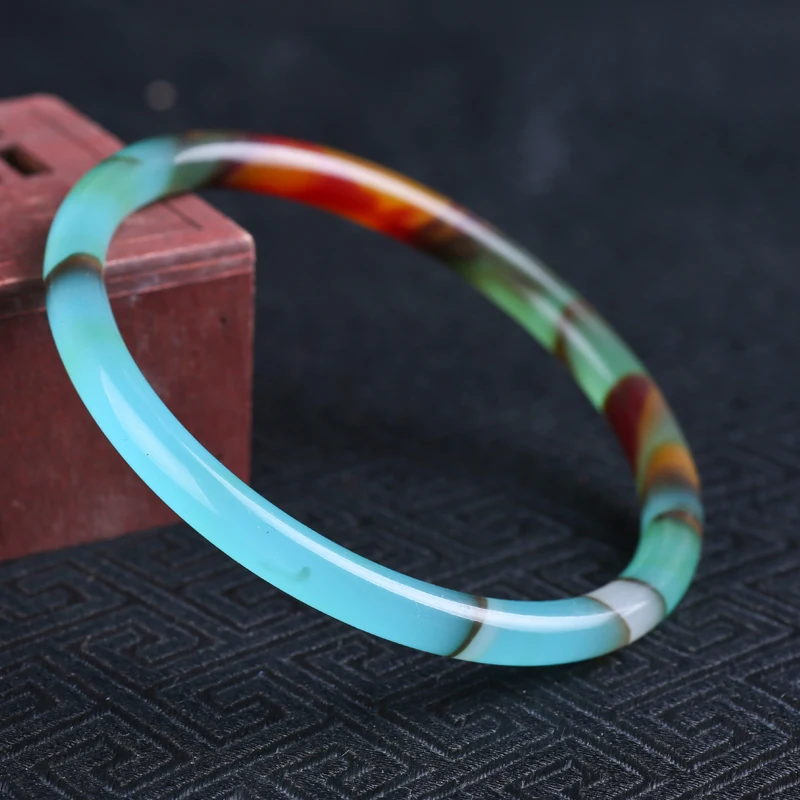 

Natural Xinjiang Gobi Colored Jade Bracelet Woman
