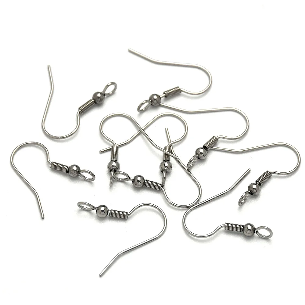 50Pcs 316 Stainless Steel Earring Hooks Fish Hook Ear Wires French Wire  Hypo-allergenic Jewelry Findings Earring Part DIY Making