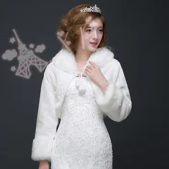 

2020 Limited Estola De Pele Falso Women Bolero Wedding Dress Shawls Long Sleeve The Bride Warm Fluffy Cheongsam Shawl 2020 New
