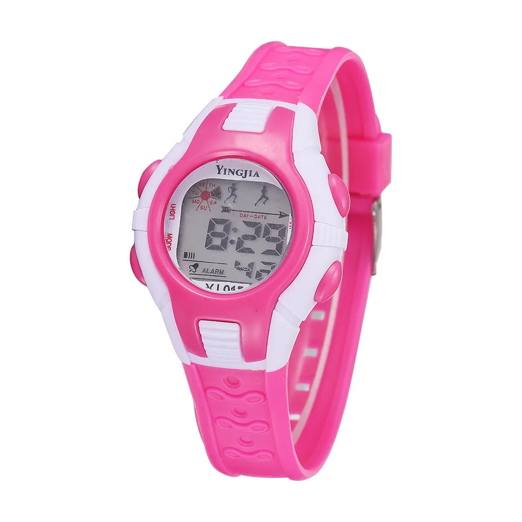 Детские часы, новые модные детские спортивные часы, модные электронные детские часы, детские часы с gps - Цвет: Pink