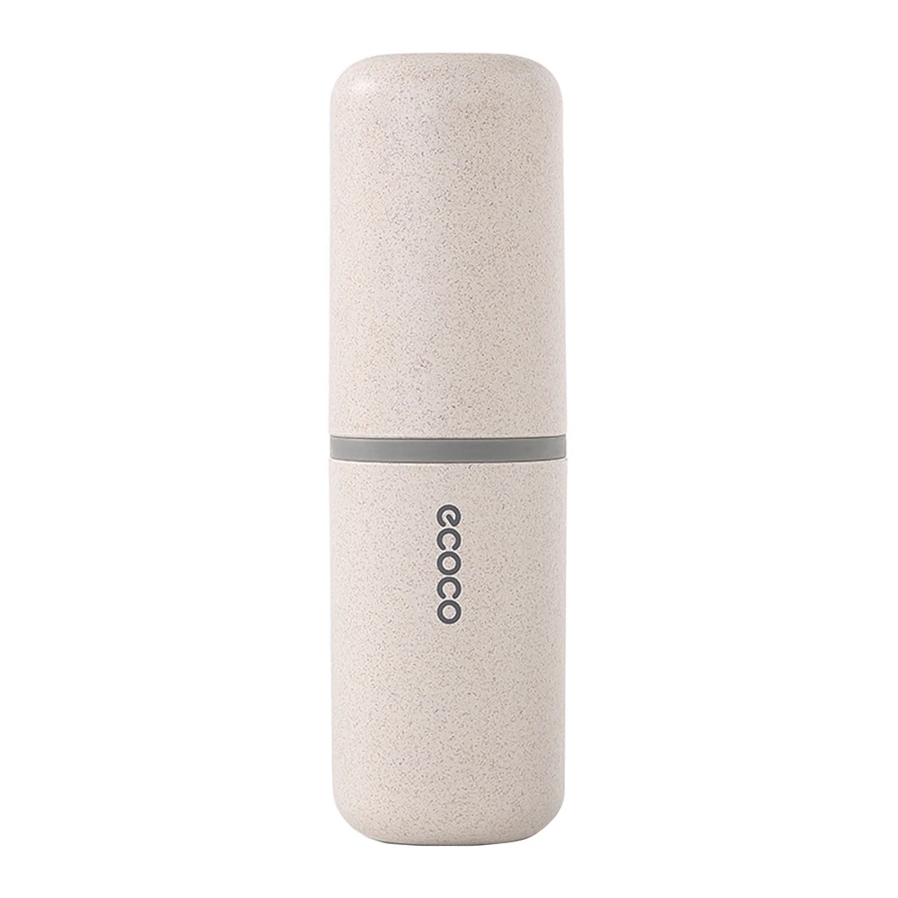 Beige Toothbrush Case Portable Toothbrush Toothpaste Holder Travel Toothbrush Wash Cup Case Holder Storage Box Container - Цвет: Beige
