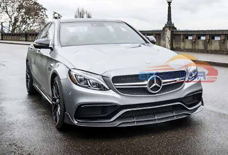 ebmotor-com B style Real Carbon Fiber Front Lip Spoiler For BENZ W205 C63 C63S AMG Sedan & Coupe 2015UP 2_7529