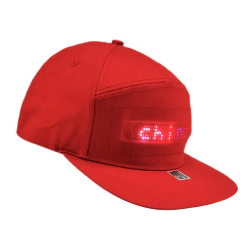 

LED Display Cap Smartphone App Controlled Glow DIY Edit Text Hat Baseball Cap Women Men Special Cap Couple Hat New