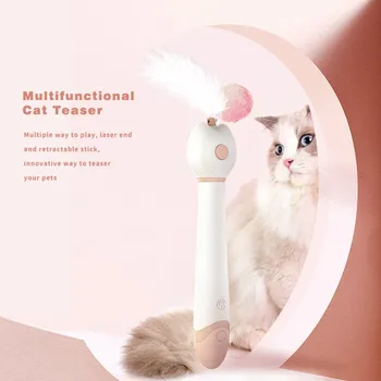 

Telescopic Tease Cat Stick Pet Double Head Funny Cat Funny Cat Light Pen Toy Safety Battery Powered NEW 2020