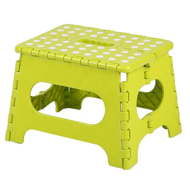 High Folding Step Stool Lightweight Plastic Non Slip for Kitchen Bathroom Bedroom LG66 green