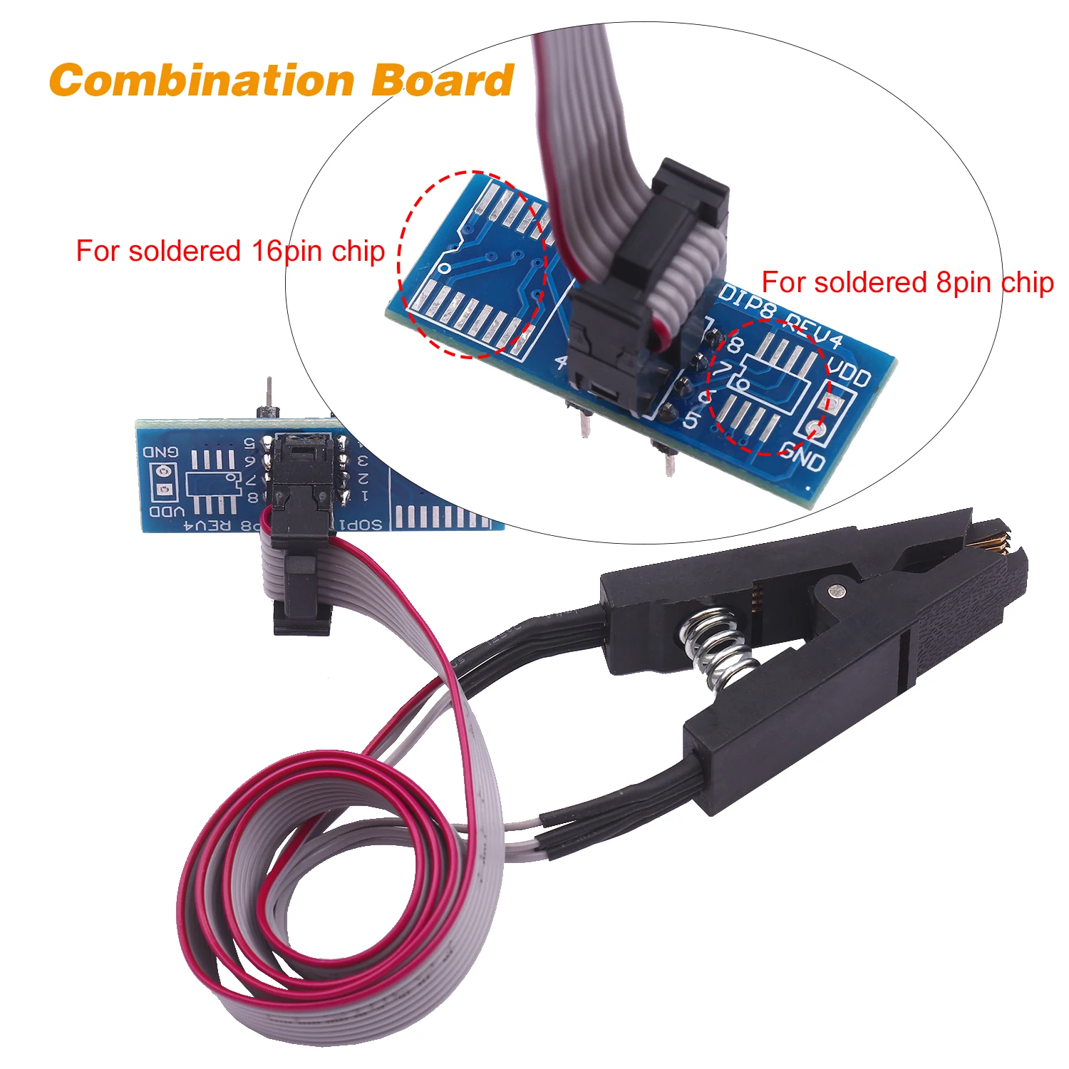 USB программатор CH341A EEPROM программируемая логическая схема с зажимом SOP8 подходит