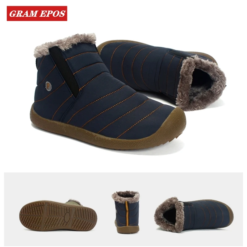 

GRAM EPOS Men Waterproof Winter Snow Boots Couple Warm Bota Plush Ankle Boot Work High Tops Shoes Casual Men's Plus Size 35-48