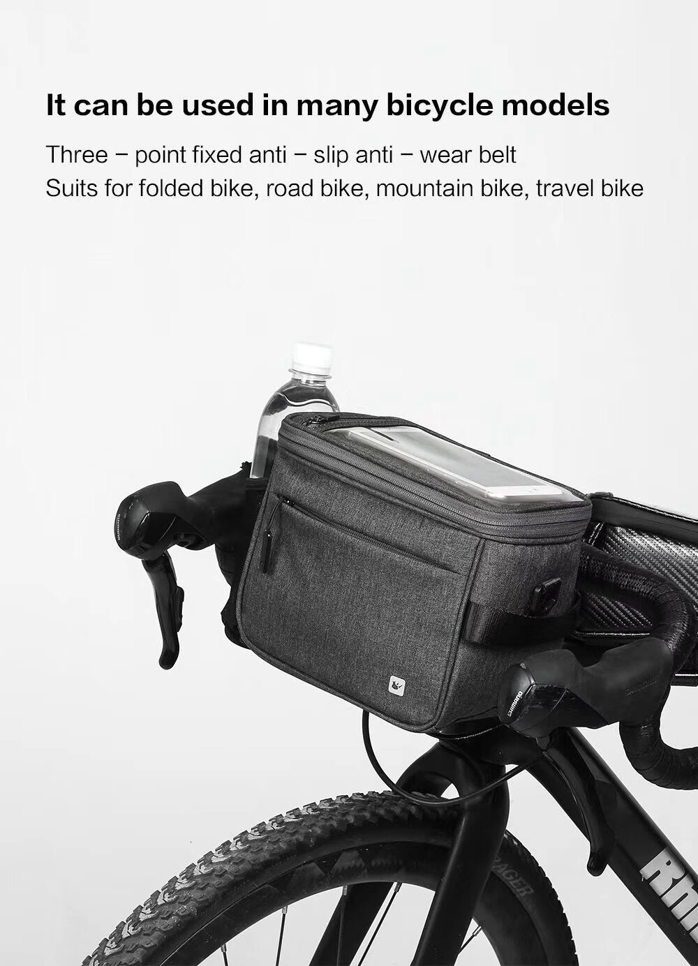 Sale Rhinowalk Bicycle Handlebar Front Tube Bag Touch Screen Multifunction Shoulder Bag Phone Camera GPS Container Pouch 16