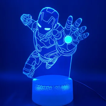 

3d Optical Lamp Marvel Iron Man Figure Bedroom Decorative Table Lamp Cool Kids Gift Child Nightlight Ironman Led Night Light