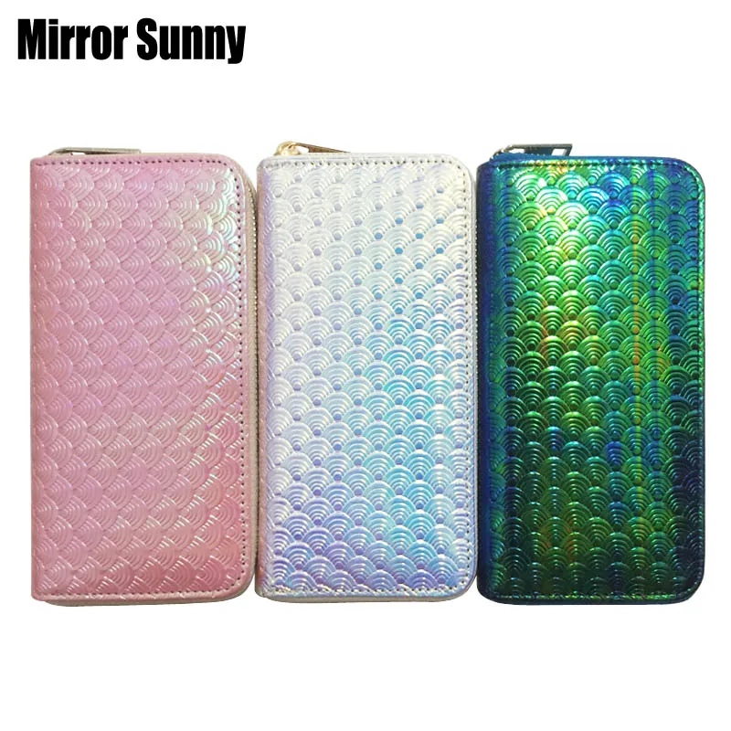 

New Fashion Women Shell Design Long Wallets Coin Purse Ladies Phone Zipper Purse Card Holders High Quality Clutch Bag Wholesale