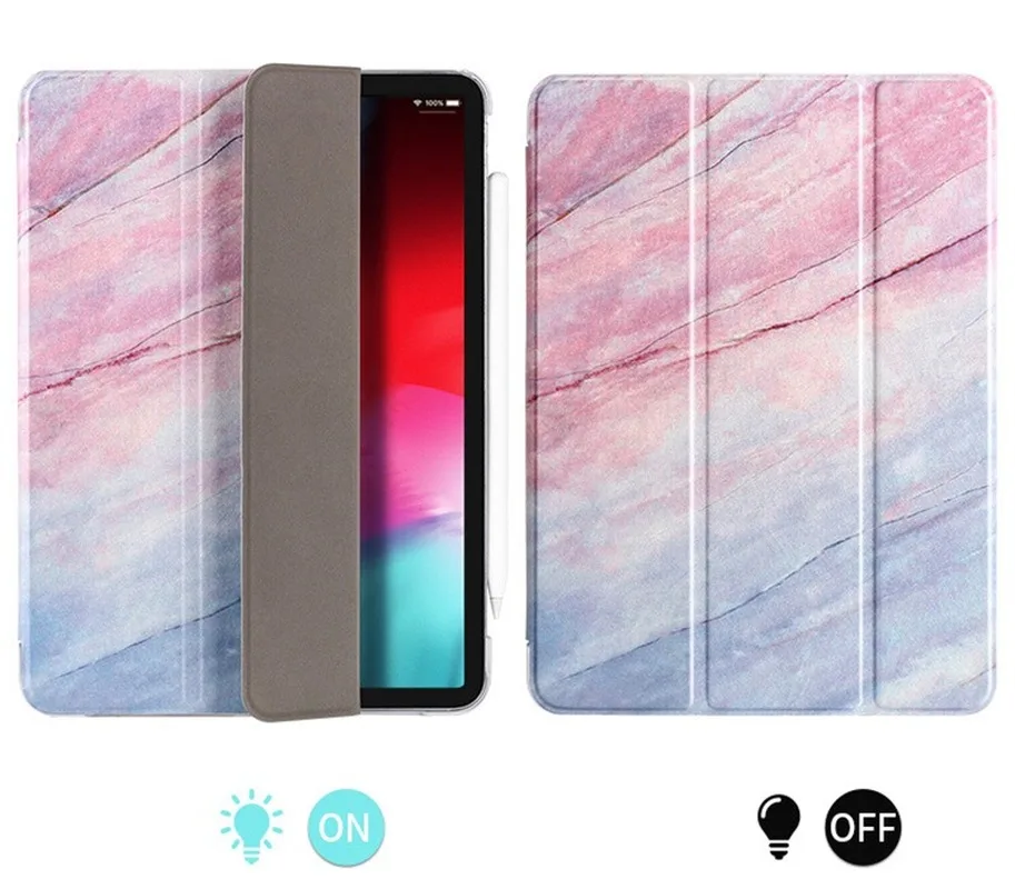 Магнитный умный чехол для IPad Pro 11, модный мраморный чехол-подставка, ультратонкий складной чехол-книжка, прозрачный противоударный чехол