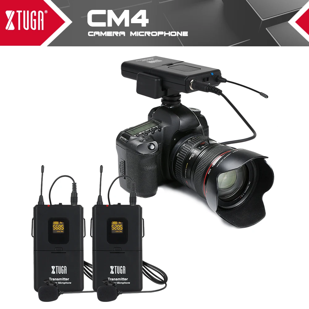 XTUGA двойной UHF беспроводной микрофон Lavalier камера лацкане с 30 каналами для DSLR