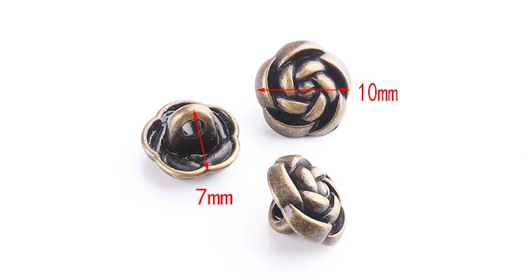 Metal rose button 10mm Alloy sewing buttons for bulk Craft buttons for garment Scrapbooking buttons DIY Materials Accessories