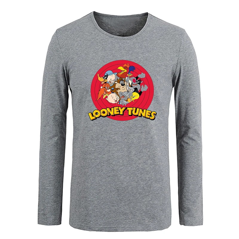 jfRG1340C Porky Pig Looney Tunes Hungry Taz Mania Looney Tunes Дизайнерская мужская футболка с принтом для парней футболка с графическим принтом хлопковые футболки с длинными рукавами - Цвет: jfRG1340C