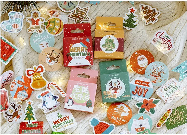 46 шт./партия Kawaii канцелярские наклейки веселый рождественский дневник декоративные мобильные наклейки Скрапбукинг DIY ремесленные наклейки