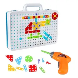 Электрическая дрель головоломка строительные игрушки детские игровые Инструменты наборы DIY Строительные наборы креативная мозаика