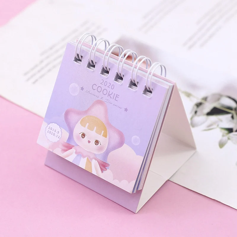 NEW Creative Kawaii Cute Mini Small Multicolor Calendar Coil Schedule Creative Desk Table Dates Reminder Timetable Planner