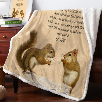 

BIGHOUSES Throw Blanket Cute Squirrel Bedspread Coverlet Blankets Fleece Throw Cover Wrap Personalized Thick