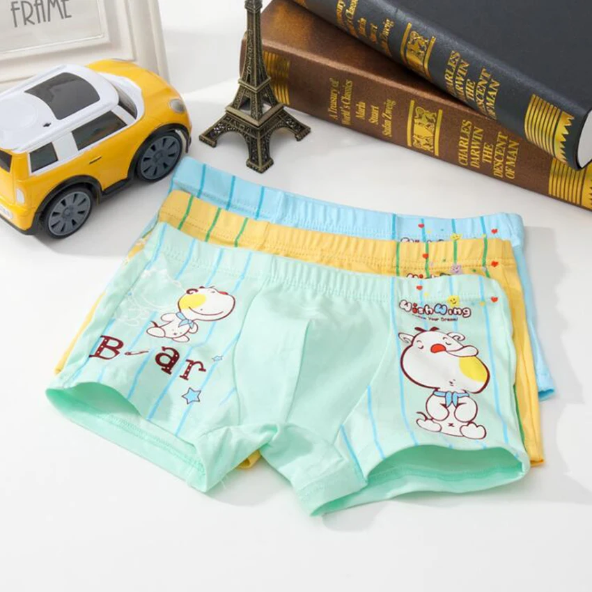 boy 3 pcs random Новое Модное детское нижнее белье, детские трусики, трусы для девочек, нижнее белье для мальчиков, милые трусики с рисунками из мультфильмов, мягкая и эластичная одежда для детей - Цвет: boy 3 pcs random