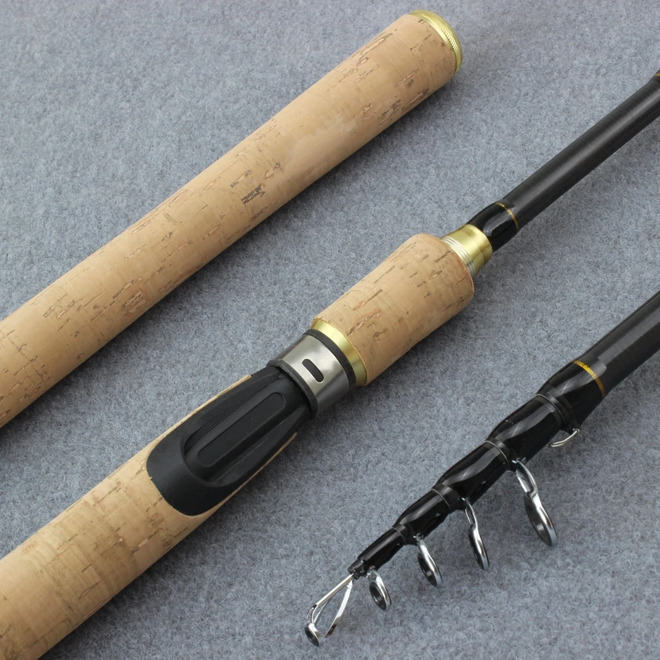 Высокое качество 1,8 м 2,1 М 2,4 М 2,7 м спиннинг карбоновая телескопическая удочка Приманка Удочка деревянная ручка полюс Рыболовные снасти