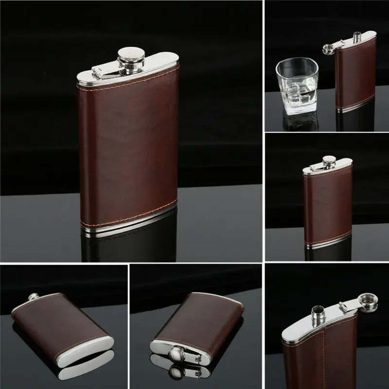 Color : 10oz Lobboy Flask 5-10oz Stainless Steel Leather Case Hip Flasks Wine Bottles Portable Small Whiskey Bottles For Men Xmas Gifts