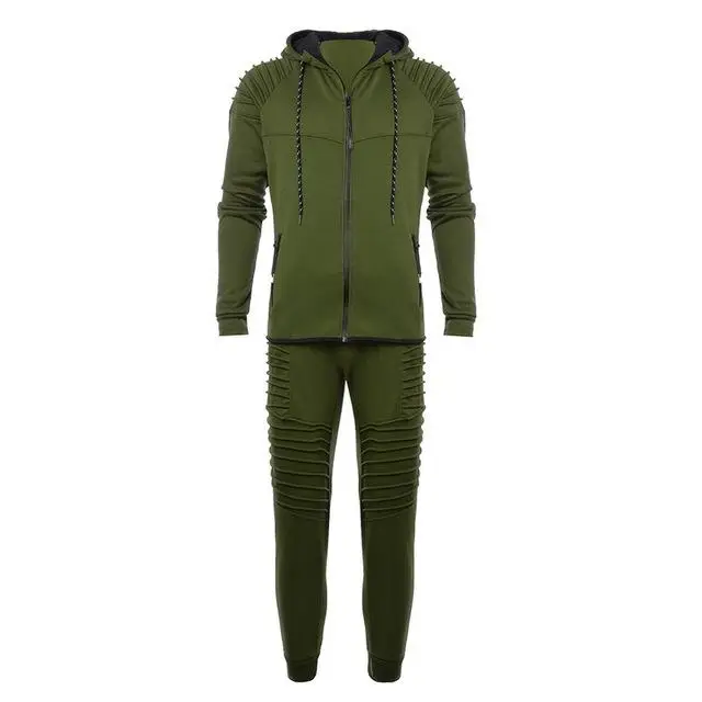 green4 Новинка, мужской комплект с камуфляжным принтом, Повседневная Лоскутная куртка для мужчин, 2 предмета, спортивный костюм, спортивная одежда, толстовка, штаны, костюм 3XL - Цвет: green4