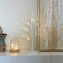 

LED Birch Tree Night Light Tabletop Bonsai Tree Lamp Battery Powered 24 Led Artificial Decorative Lamp for Holiday Room Decor
